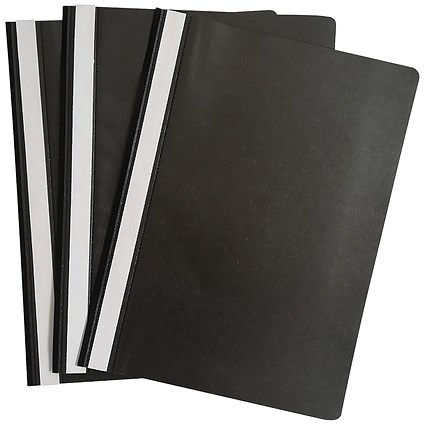 Graffico A4 Project Folders, Black, Pack of 100