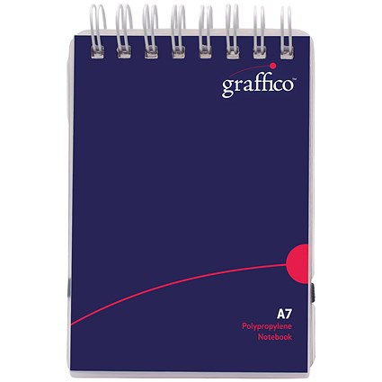 5 Pack Graffico Twin Wire Polypropylene A7 Notebook 140 Pages 500-0466