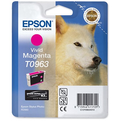 Epson T0963 Vivid Magenta UltraChrome K3 Inkjet Cartridge