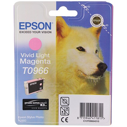 Epson T0966 Ink Cartridge Ultra Chrome K3 Husky Light Magenta C13T09664010