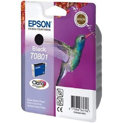 Epson T0801 Black Claria Inkjet Cartridge