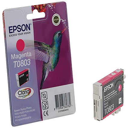 Epson T0803 Magenta Claria Inkjet Cartridge