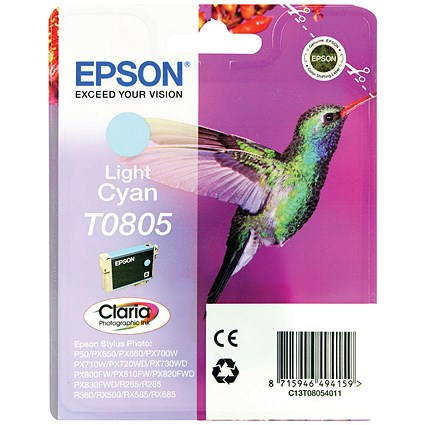 Epson T0805 Light Cyan Claria Inkjet Cartridge