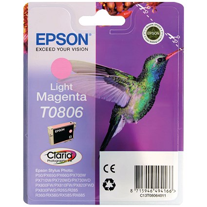 Epson T0806 Light Magenta Claria Inkjet Cartridge