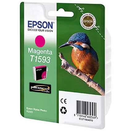 Epson T1593 Kingfisher Inkjet Cartridge Vivid Magenta