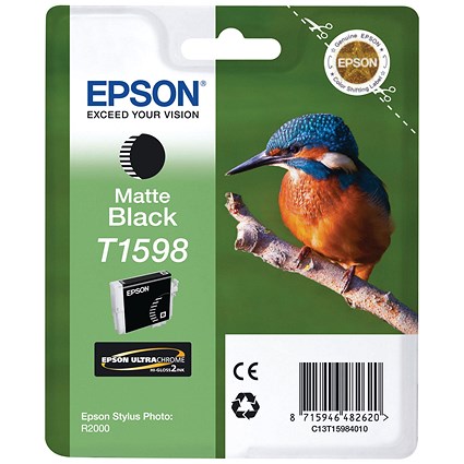 Epson T1598 Matte Black UltraChrome Inkjet Cartridge