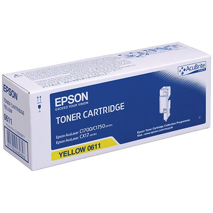 Epson 611 Toner Cartridge High Yield Yellow C13S050611