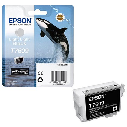 Epson T7609 Killer Whale UltraChrome HD Ink Cartridge Light Light Black C13T76094010