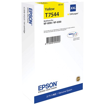 Epson T7544 DURABrite Pro Ink Cartridge Extra High Yield Yellow C13T754440