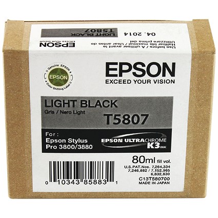 Epson T5807 Ink Cartridge Light Black C13T580700
