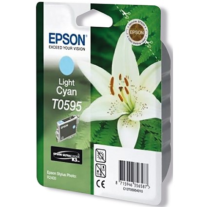 Epson T0595 Lily UltraChrome Ink Cartridge Light Cyan C13T05954010