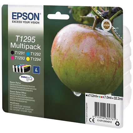 Epson T1295 Ink Cartridge DURABrite Ultra High Yield Apple Multipack CMYK C13T12954012