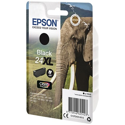 Epson 24XL Elephant Claria Photo HD Ink Cartridge High Yield Photo Black C13T24314012