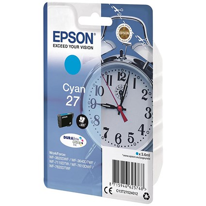 Epson 27 Inkjet Cartridge Alarm Clock Cyan