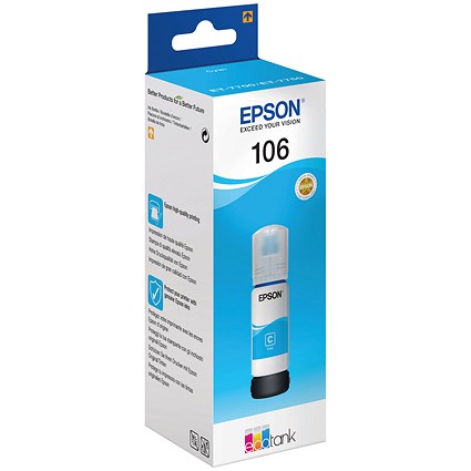 Epson 106 Ink Bottle EcoTank Cyan C13T00R240