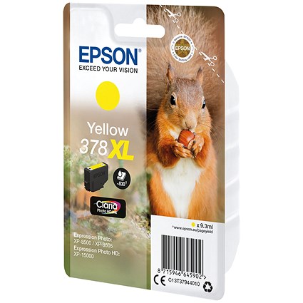 Epson 378XL Squirrel Ink Cartridge High Yield Yellow C13T37944010
