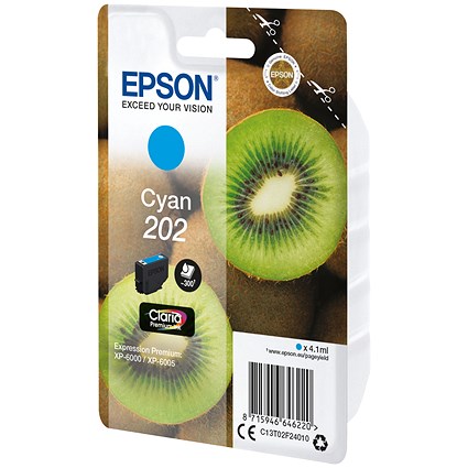 Epson 202 Kiwi Claria Premium Ink Cartridge Cyan C13T02F24010