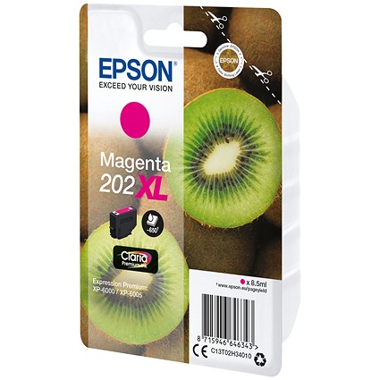 Epson 202XL Kiwi Claria Premium Ink Cartridge High Yield Magenta C13T02H34010