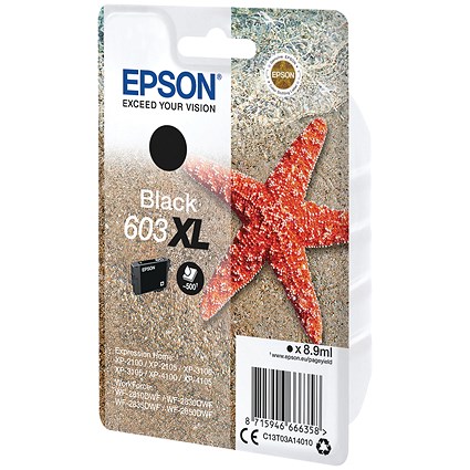 Epson 603XL Ink Cartridge High Yield Starfish Black C13T03A14010