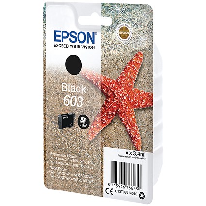 Epson 603 Starfish Ink Cartridge Black C13T03U14010