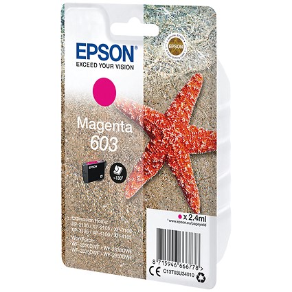 Epson 603 Starfish Ink Cartridge Magenta C13T03U34010