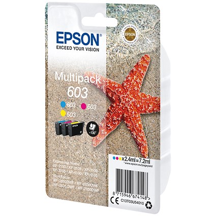 Epson 603 Starfish Ink Cartridge CMY Multipack C13T03U54010