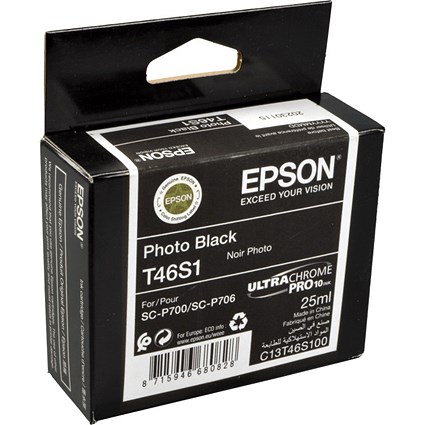 Epson T46S1 UltraChrome Pro Ink Cartridge Photo Black C13T46S100