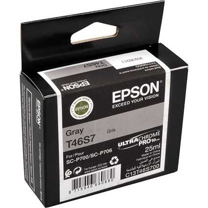 Epson T46S7 UltraChrome Pro Ink Cartridge Grey C13T46S700