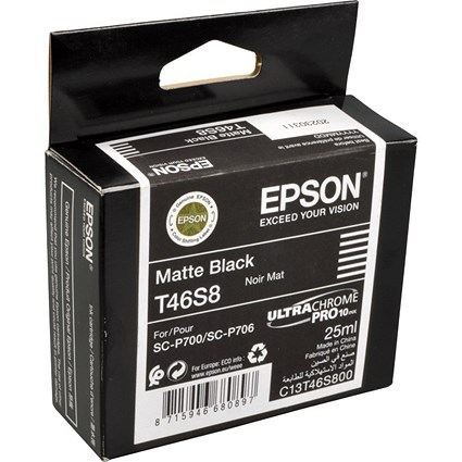 Epson T46S8 UltraChrome Pro Ink Cartridge Matte Black C13T46S800