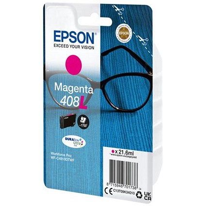 Epson 408L Ink Cartridge DURABrite Ultra Glasses Magenta C13T09K34010