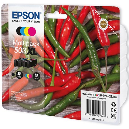 Epson 503XL Ink Cartridge High Yield Chilli CMYK C13T09R64010