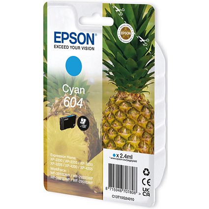 Epson 604 Ink Cartridge Pineapple Cyan C13T10G24010