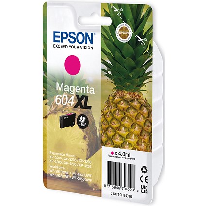 Epson 604XL Ink Cartridge High Yield Pineapple Magenta C13T10H34010