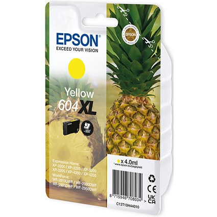 Epson 604XL Ink Cartridge High Yield Pineapple Yellow C13T10H44010