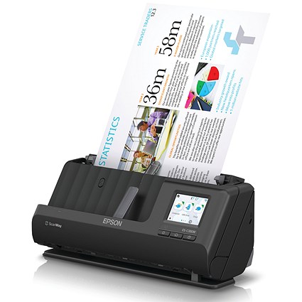Epson ES-C380W Compact Network Scanner, A4, Black