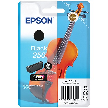 Epson 250 Violin Claria Photo HD Ink Cartridge Black C13T16N14010