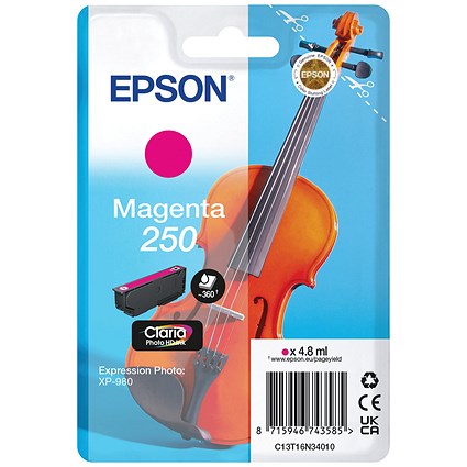 Epson 250 Violin Claria Photo HD Ink Cartridge Magenta C13T16N34010