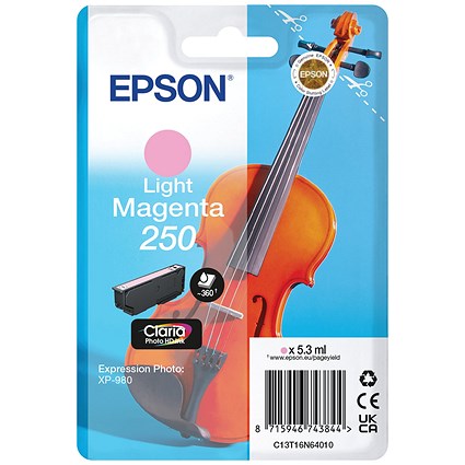 Epson 250 Violin Claria Photo HD Ink Cartridge Lt Magenta C13T16N64010