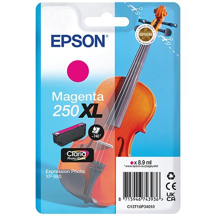 Epson 250XL Violin Claria Photo HD Ink Cart HY Magenta C13T16P34010