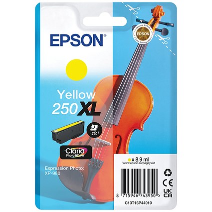 Epson 250XL Violin Claria Photo HD Ink Cartridge HY Ylw C13T16P44010