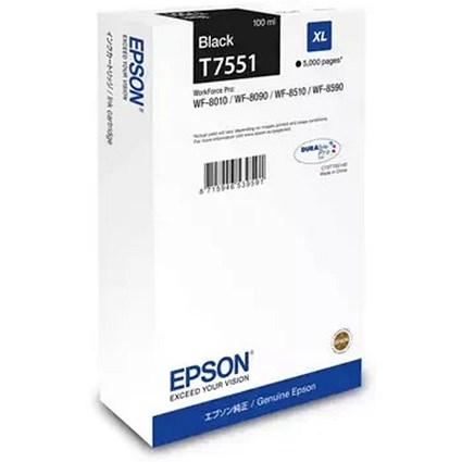 Epson Black Ink Cartridge 5K Pages - C13T75514N