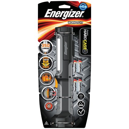 Energizer Hardcase Pro Worklight, 25 Hours Run Time, 4xAA