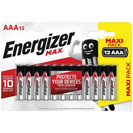 Energizer Max AAA Alkaline Batteries, Pack of 12