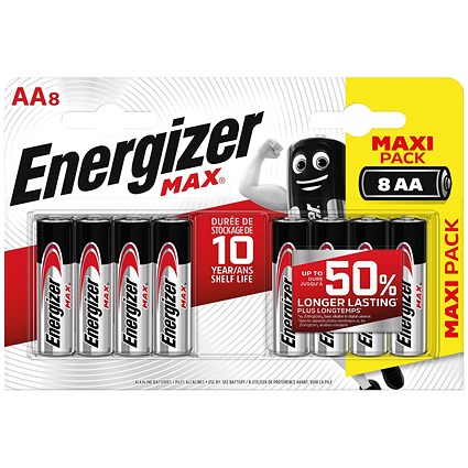 Energizer MAX E91 AA Batteries (Pack of 8)