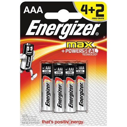 Energizer MAX E92 AAA Batteries (Pack of 6)
