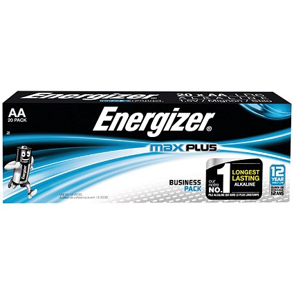 Energizer Max Plus AA Batteries, Pack of 20