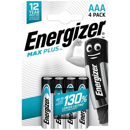 Energizer Max Plus AAA Batteries, Pack of 4
