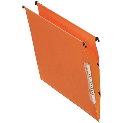 Esselte Orgarex Dual Manilla Lateral Suspension Files, 330mm Width, 15mm V Base, Orange, Pack of 25 Esselte Orgarex Dual Manilla Lateral Suspension Files, 330mm Width, 15mm V Base, Orange, Pack of 25