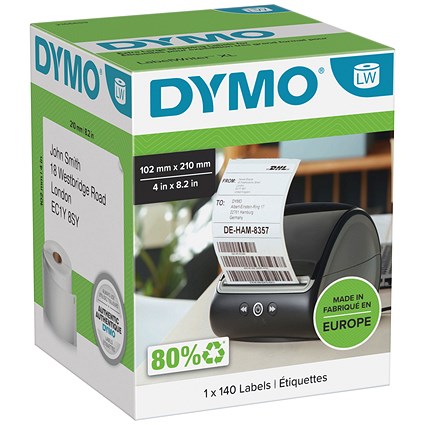 Dymo 2166659 LabelWriter DHL Shipping Labels, Black on White, 102x210mm, 140 Labels Per Roll Dymo 2166659 LabelWriter DHL Shipping Labels, Black on White, 102x210mm, 140 Labels Per Roll