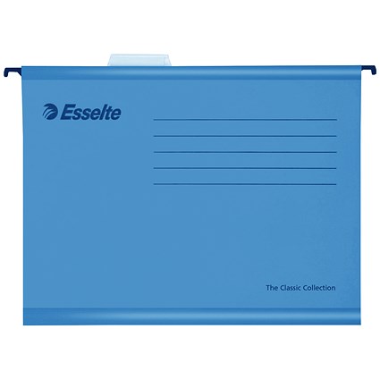 Esselte Classic Manilla Suspension Files, V Base, A4, Blue, Pack of 25 Esselte Classic Manilla Suspension Files, V Base, A4, Blue, Pack of 25